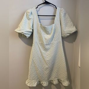 green checkered mini dress